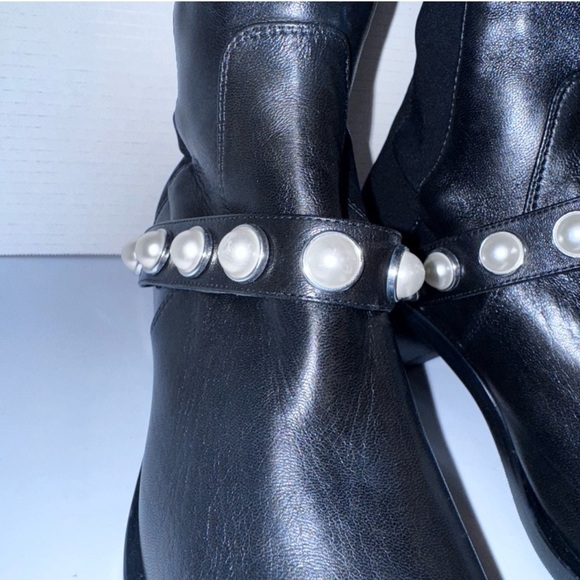 Stuart Weitzman Portia Pearl 50/50 Black OTK Boots 9 - Picture 4 of 9
